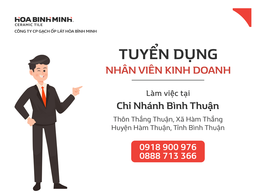 Tuyển dụng Nhân viên Kinh doanh tại Chi nhánh Bình Thuận. 