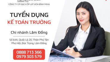 Tuyển dụng Kế toán trưởng chi nhánh Lâm Đồng