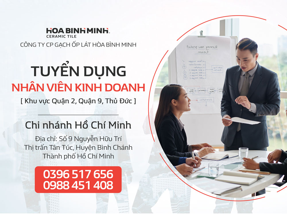 Tuyển dụng Nhân viên Kinh doanh tại chi nhánh Hồ Chí Minh
