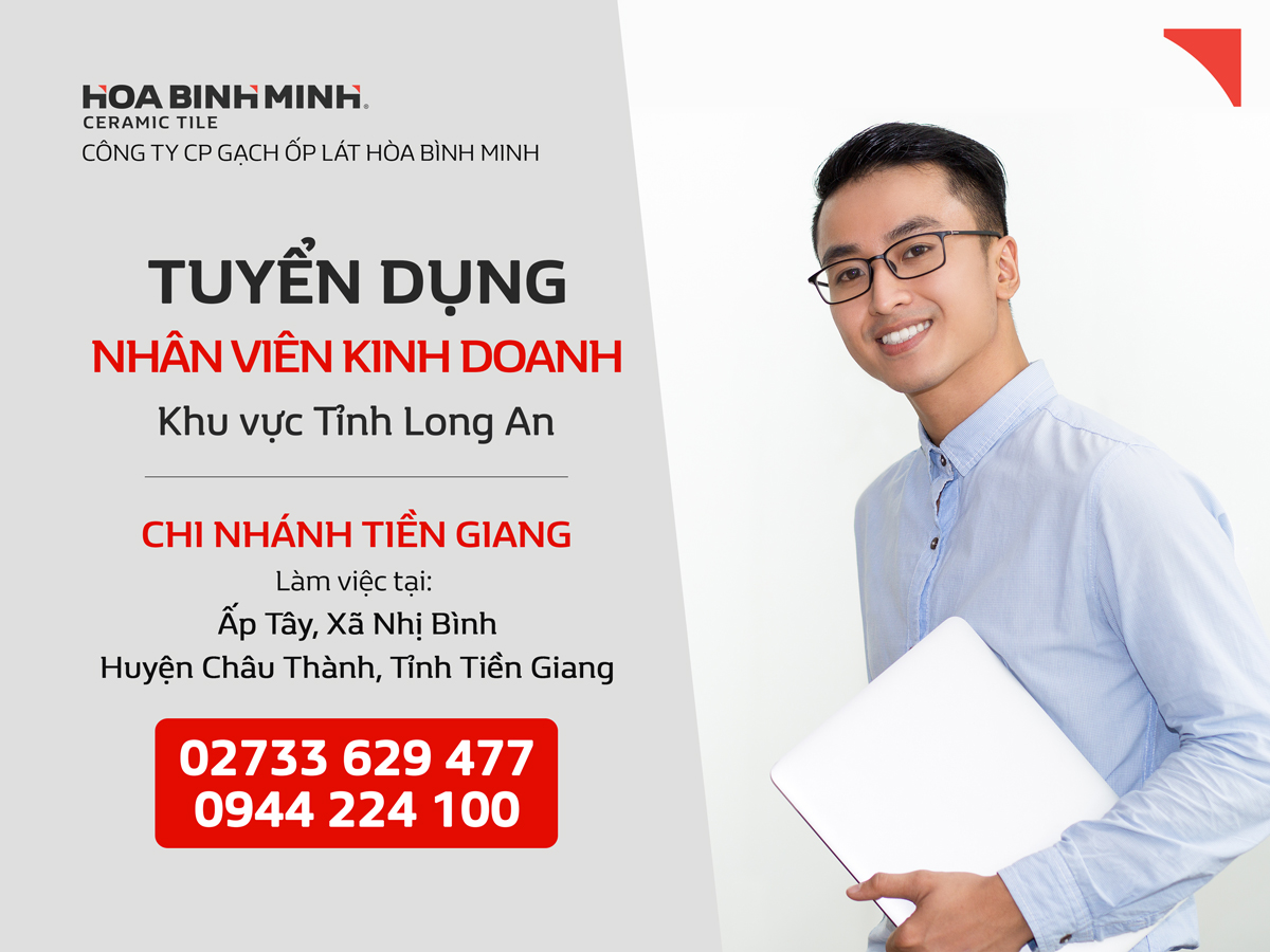 Tuyển dụng Nhân viên Kinh doanh khu vực tỉnh Long An – CN Tiền Giang
