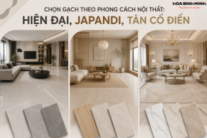 CHỌN GẠCH THEO PHONG CÁCH NỘI THẤT: HIỆN ĐẠI, JAPANDI, TÂN CỔ ĐIỂN