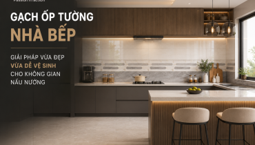 GẠCH ỐP TƯỜNG NHÀ BẾP: GIẢI PHÁP VỪA ĐẸP VỪA DỄ VỆ SINH CHO KHÔNG GIAN NẤU NƯỚNG